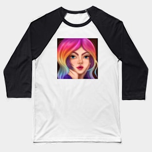 Cute Rainbow Girl Baseball T-Shirt